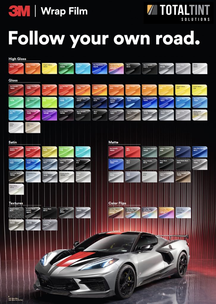 3M high gloss car wraps colours