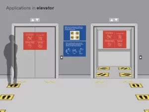 Elevator Social Distance Signage